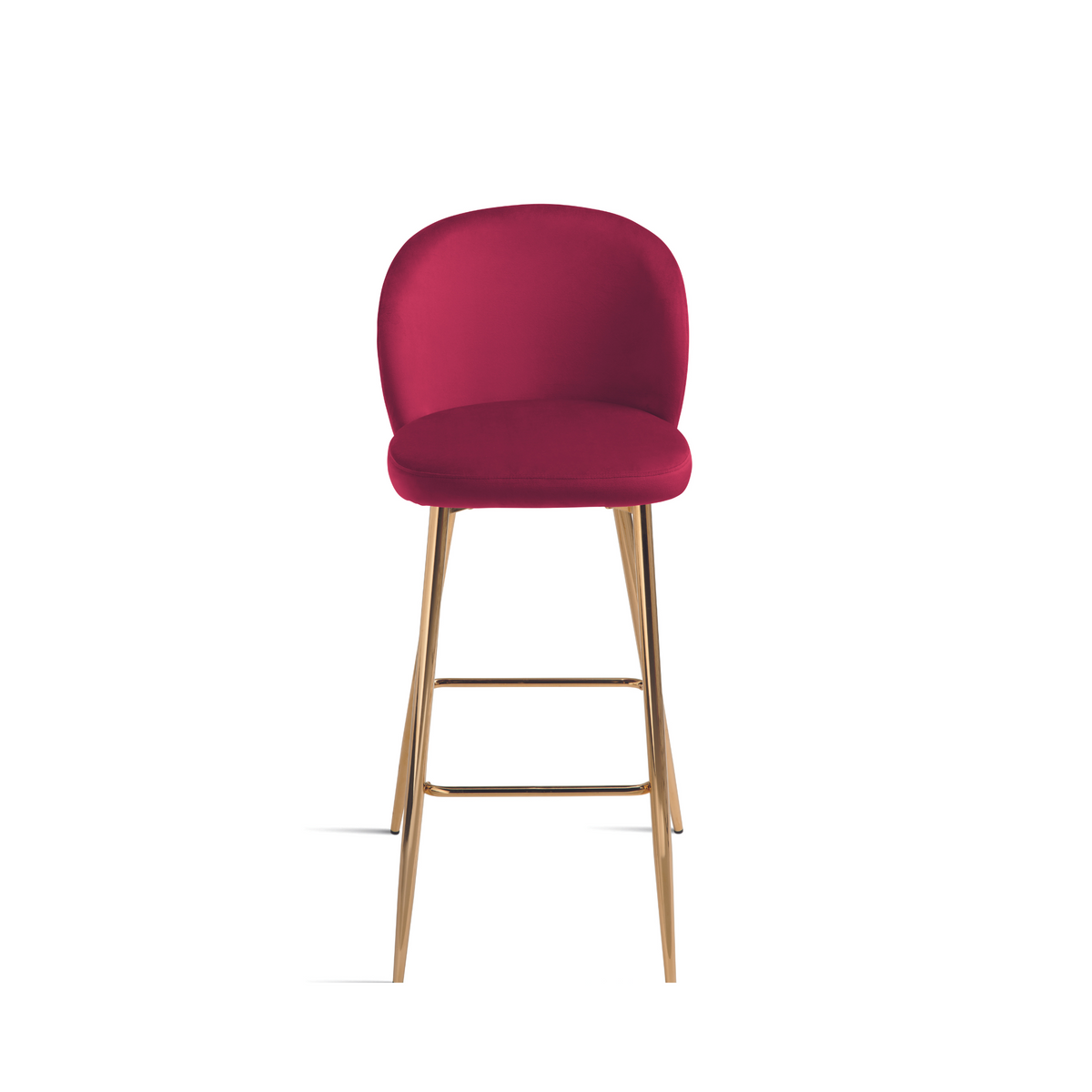 Set di sgabelli in velluto "Jenny" con struttura in metallo dorato cm 48x53 93h