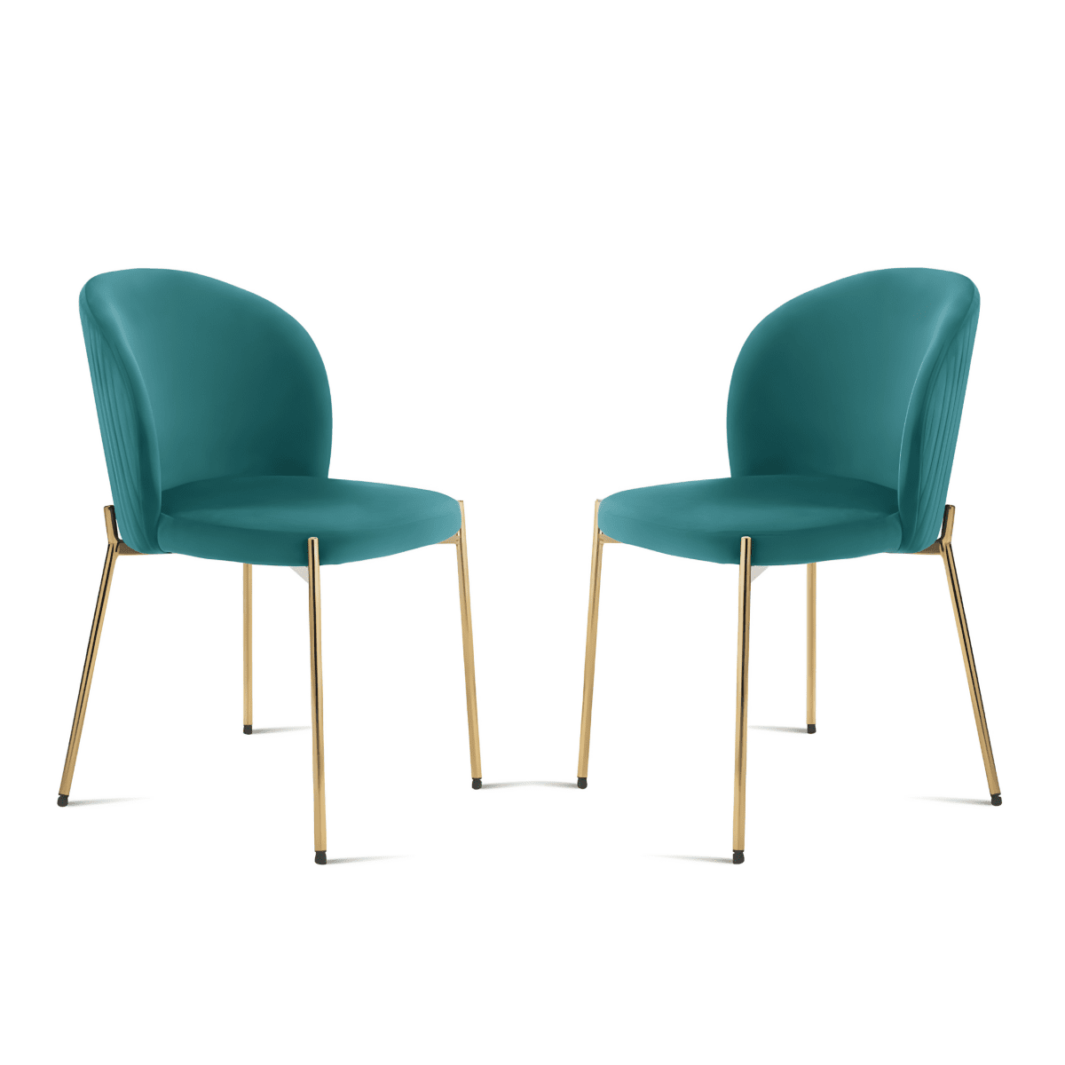 Set di sedie moderne in velluto "Jenny" con struttura in metallo dorato cm 55x45 80h - MondoViro
