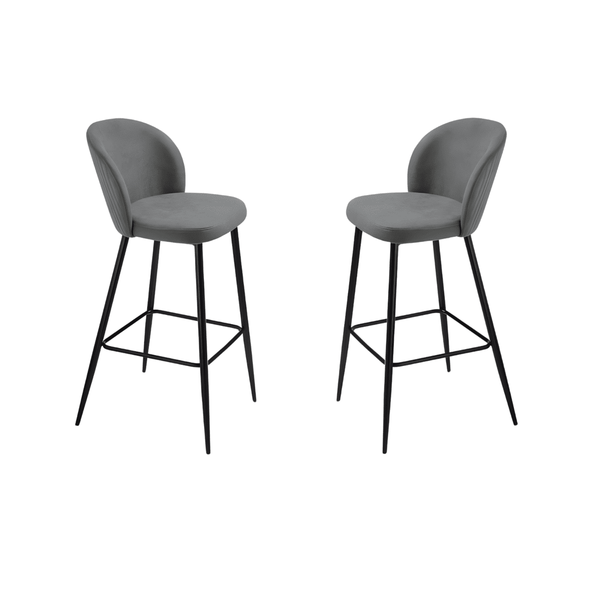 Set di sgabelli alti moderni "Lizzy" in tessuto imbottite cm 48x53 93h - MondoViro