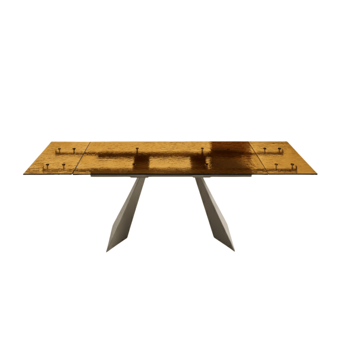 Tavolo rettangolare "Walter" allungabile con piano in vetro martellato trasparente cm 160/240x90 75h - MondoViro