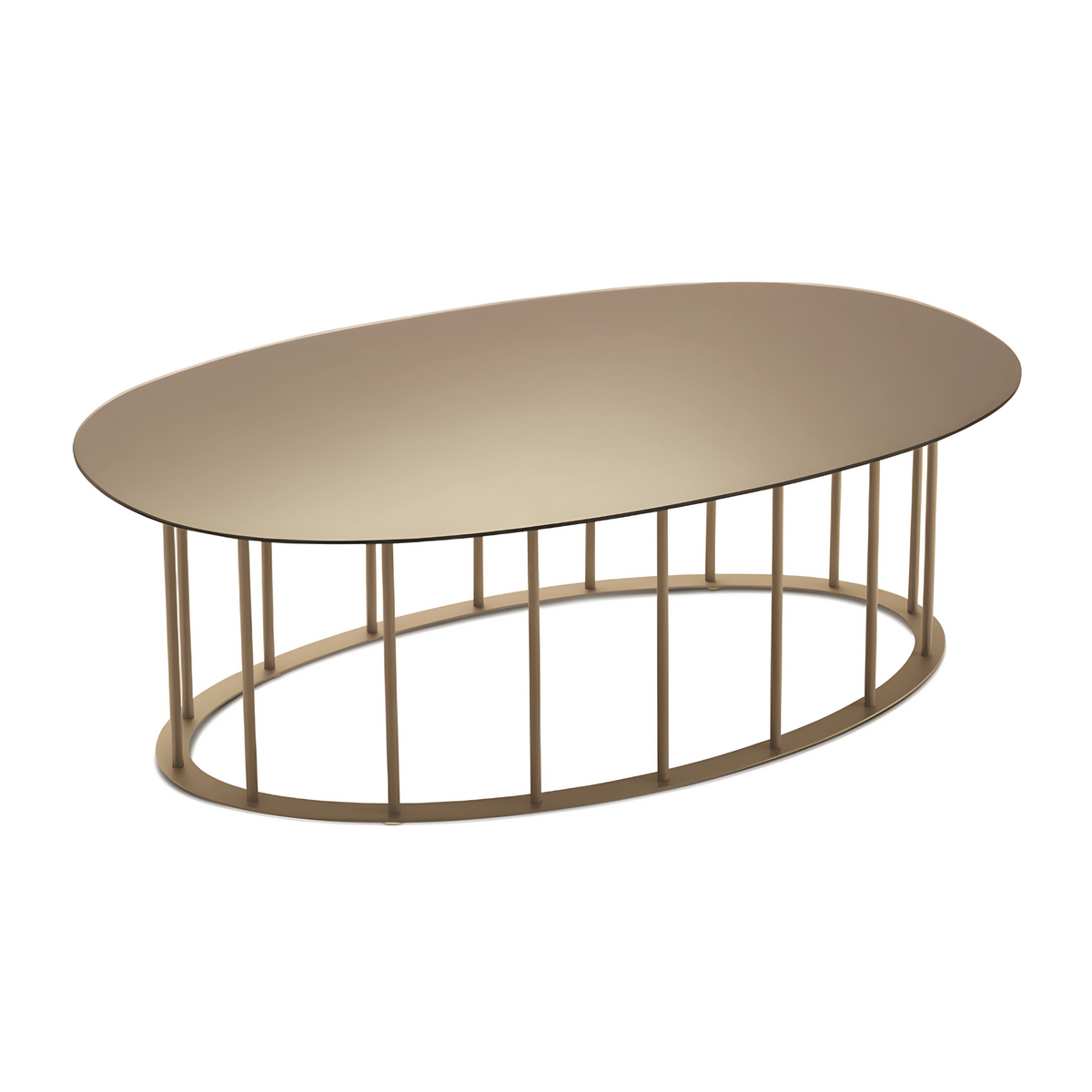 Tavolino elegante da caffè "Meyla" vetro martellato con base in metallo