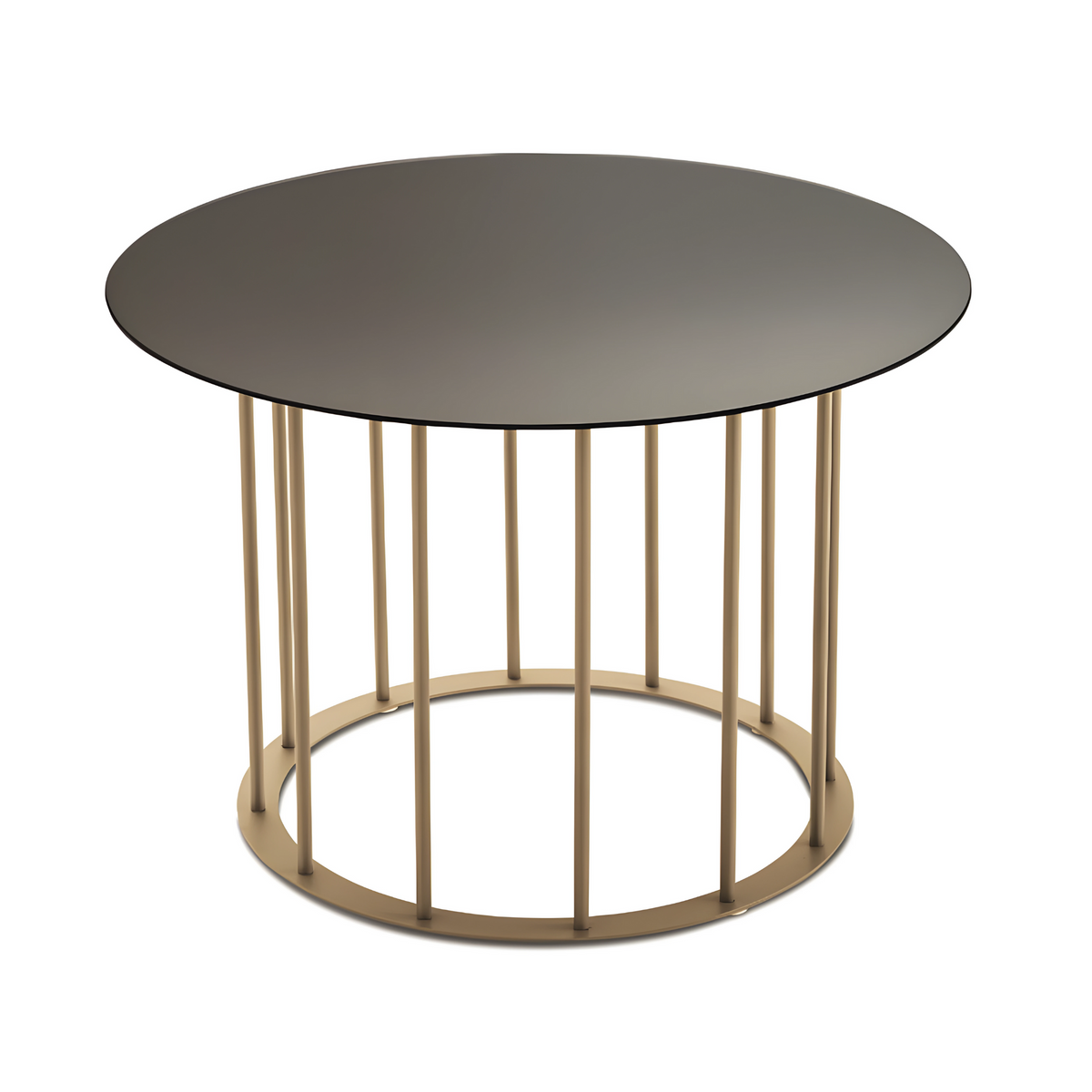 Tavolino elegante da caffè "Meyla" vetro martellato con base in metallo