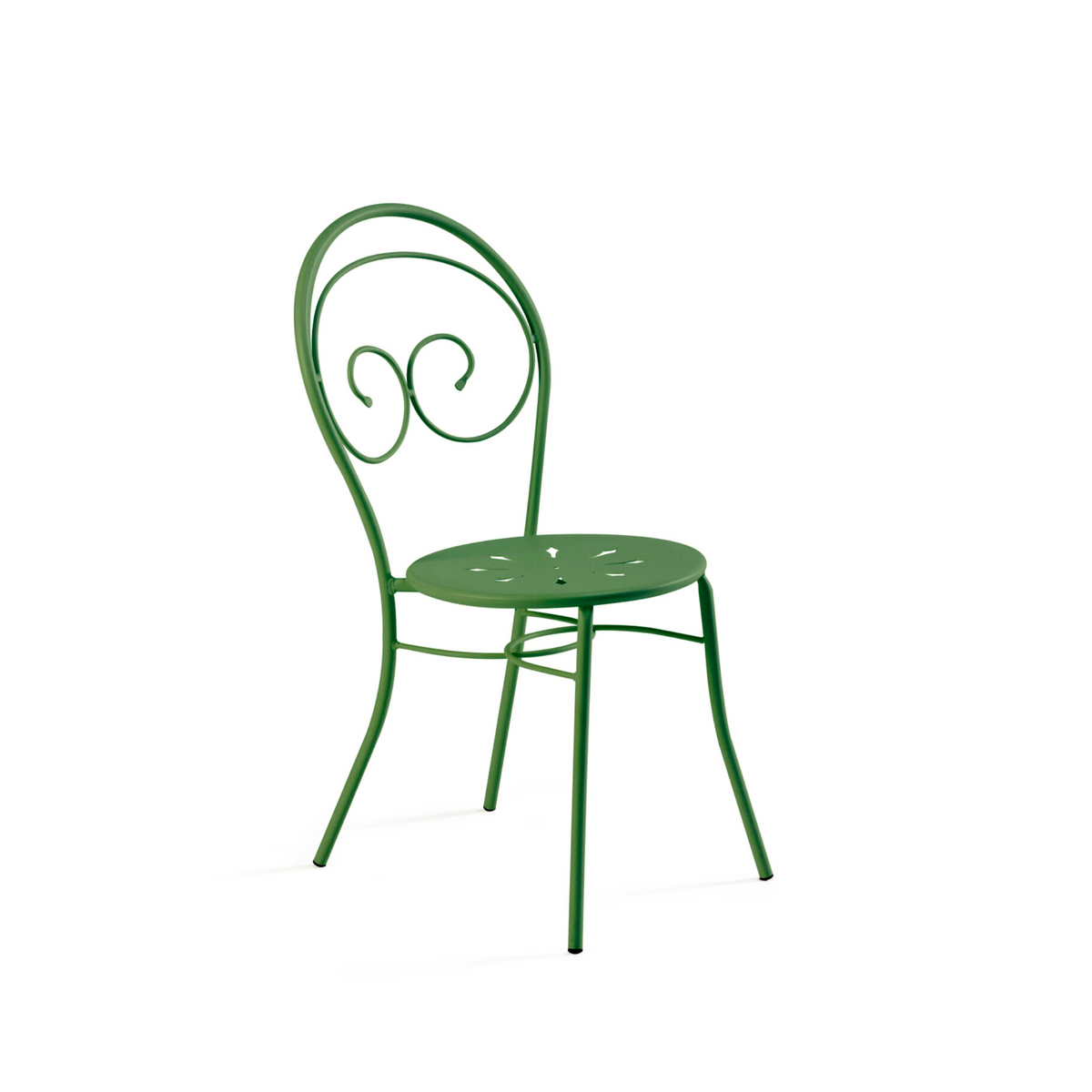 Set di sedie da giardino "Mimmo" classiche in metallo verniciato  impilabili cm 43x52 89h