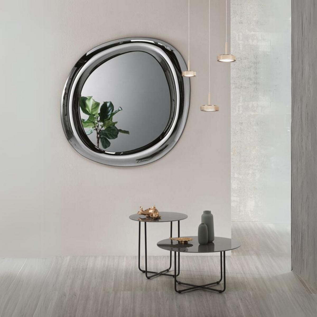 Specchio moderno da parete "Carry" con cornice curva da soggiorno