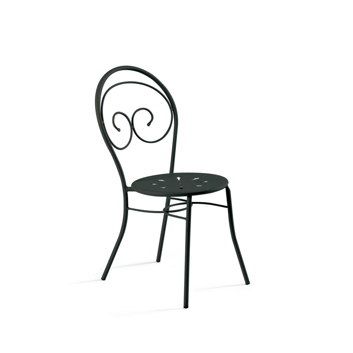Set di sedie da giardino "Mimmo" classiche in metallo verniciato  impilabili cm 43x52 89h