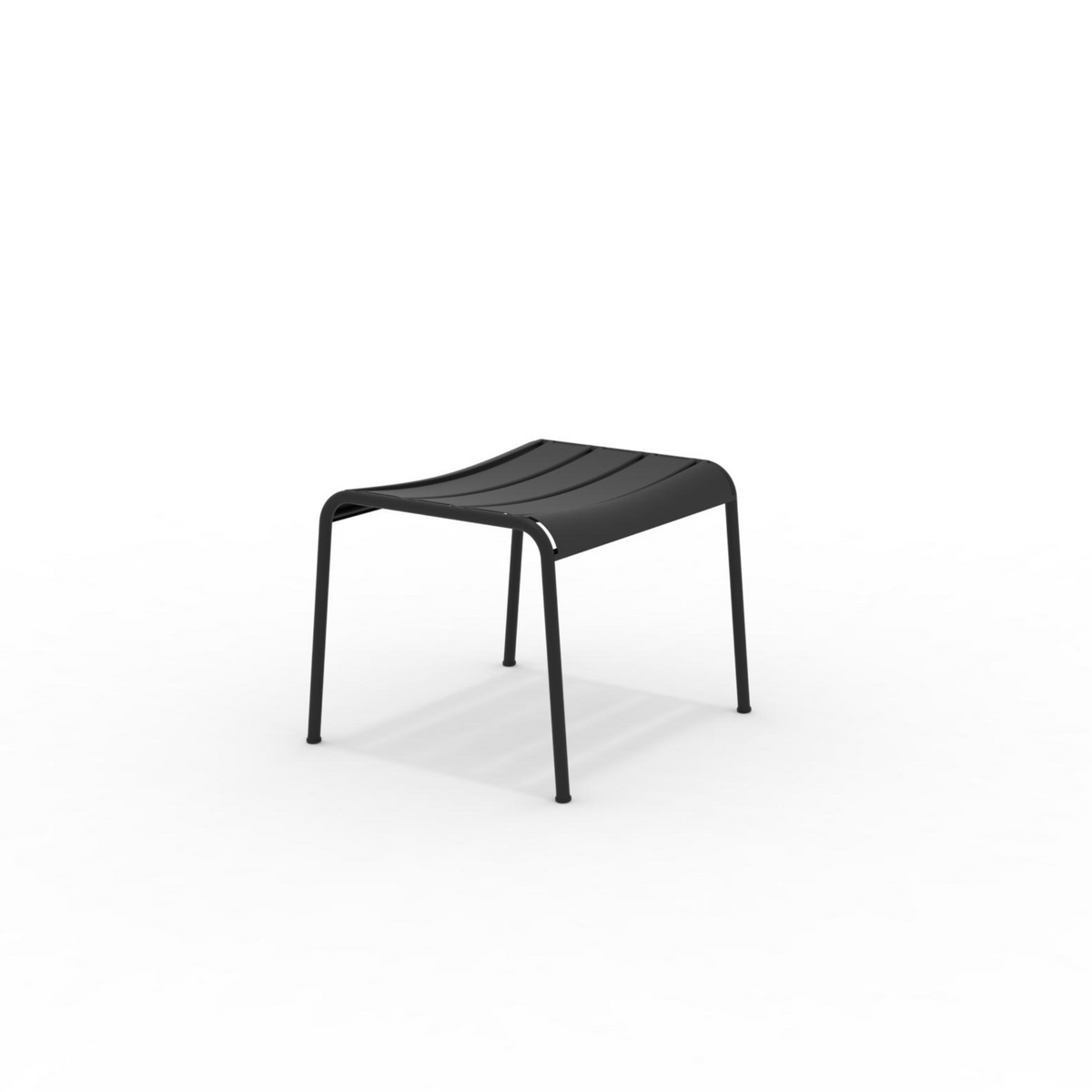 Tavolino poggiapiedi in metallo verniciato "Twist" basso da giardino cm 126x57 45h