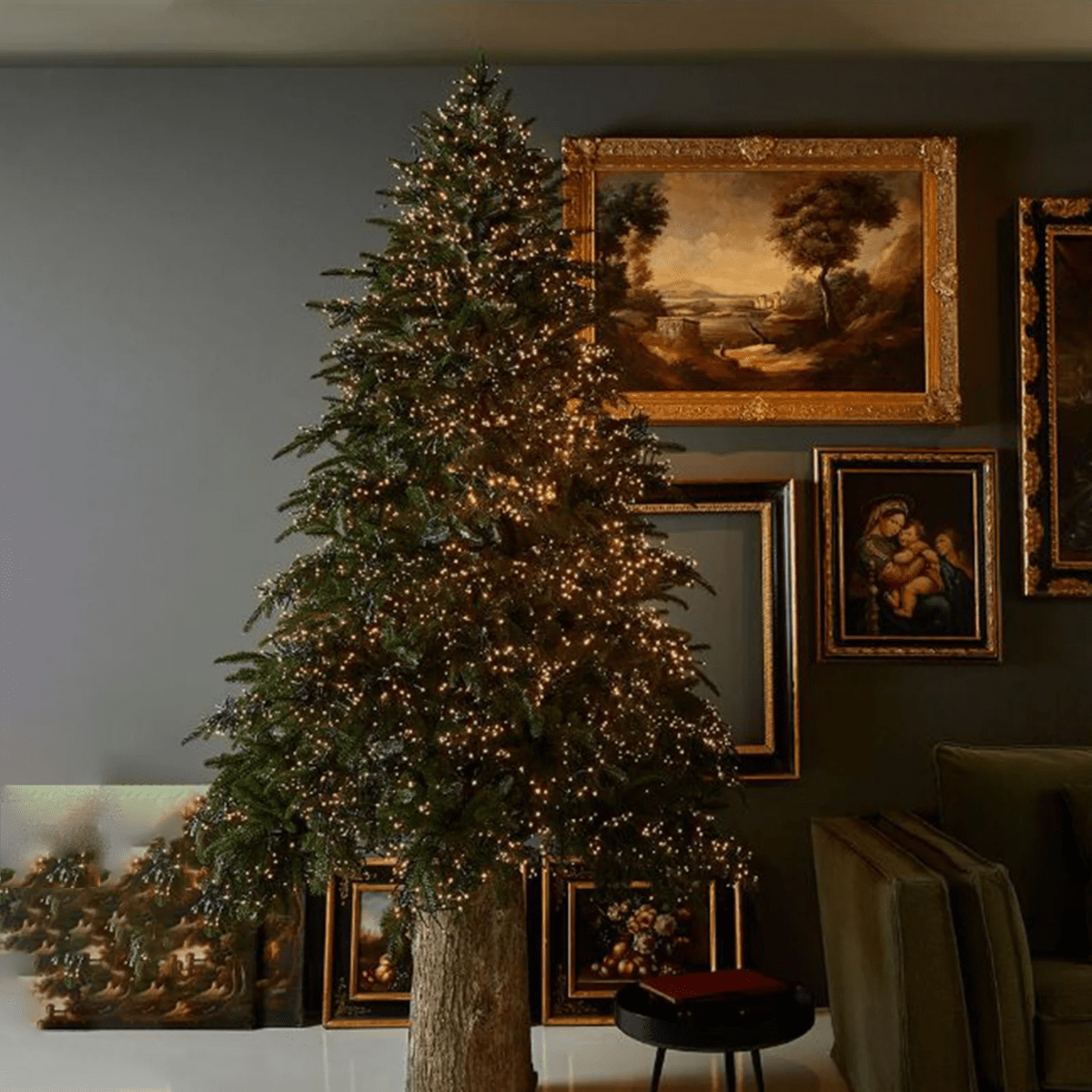 Base effetto tronco "Frosty" per albero di Natale con supporto in metallo - MondoViro