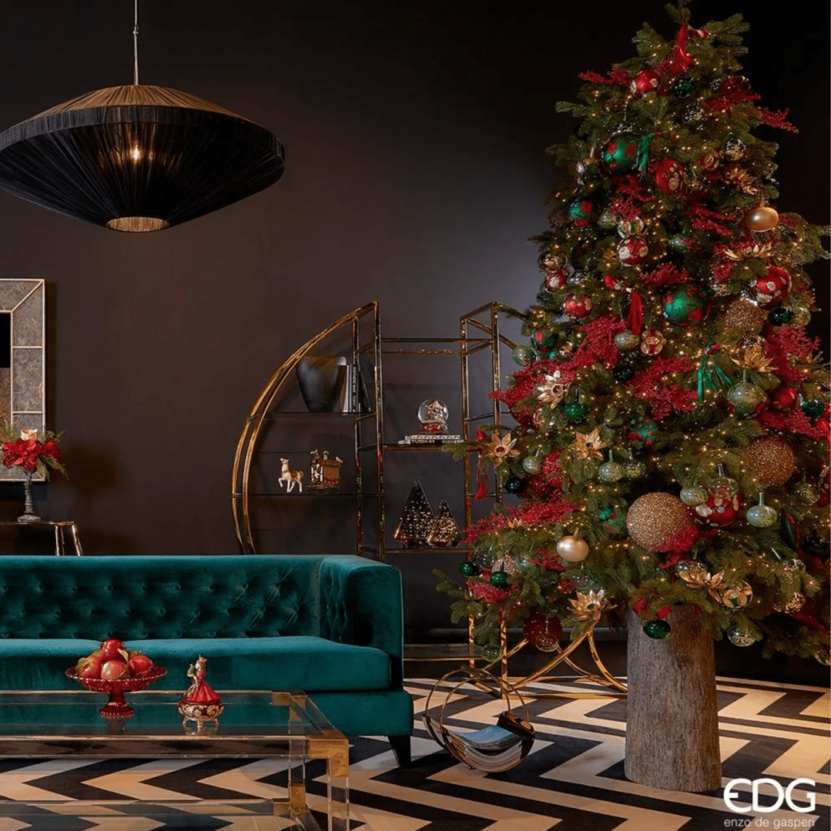 Base effetto tronco "Frosty" per albero di Natale con supporto in metallo - MondoViro