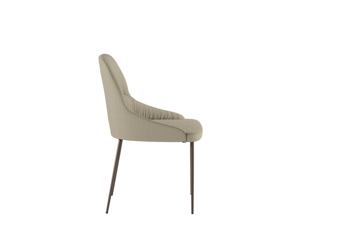 Set di 4 sedie imbottite in tessuto "Cover" con struttura in metallo verniciato bronzo