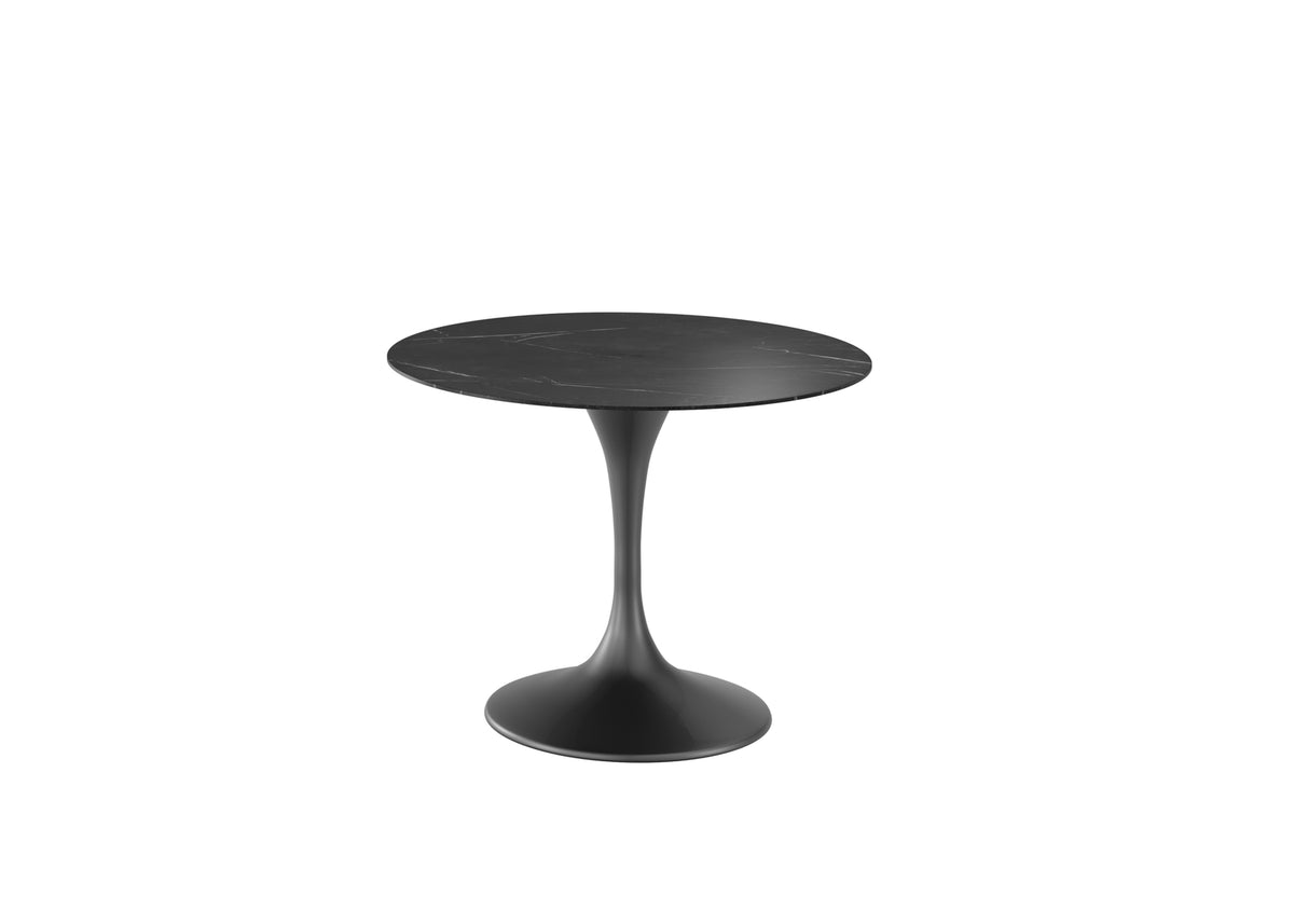 Tavolo rotondo fisso "Plus" in ceramica opaco con struttura in metallo