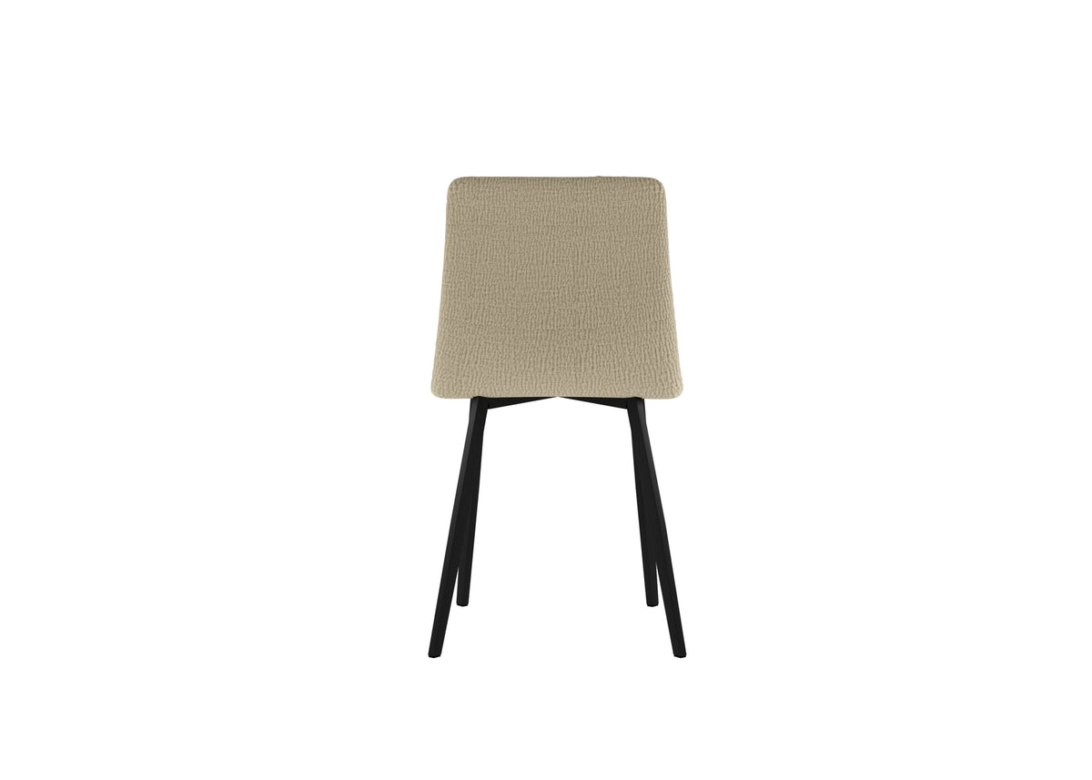 Set 4 sedie in tessuto easy-clean "Carlotta" con struttura in metallo verniciato nero