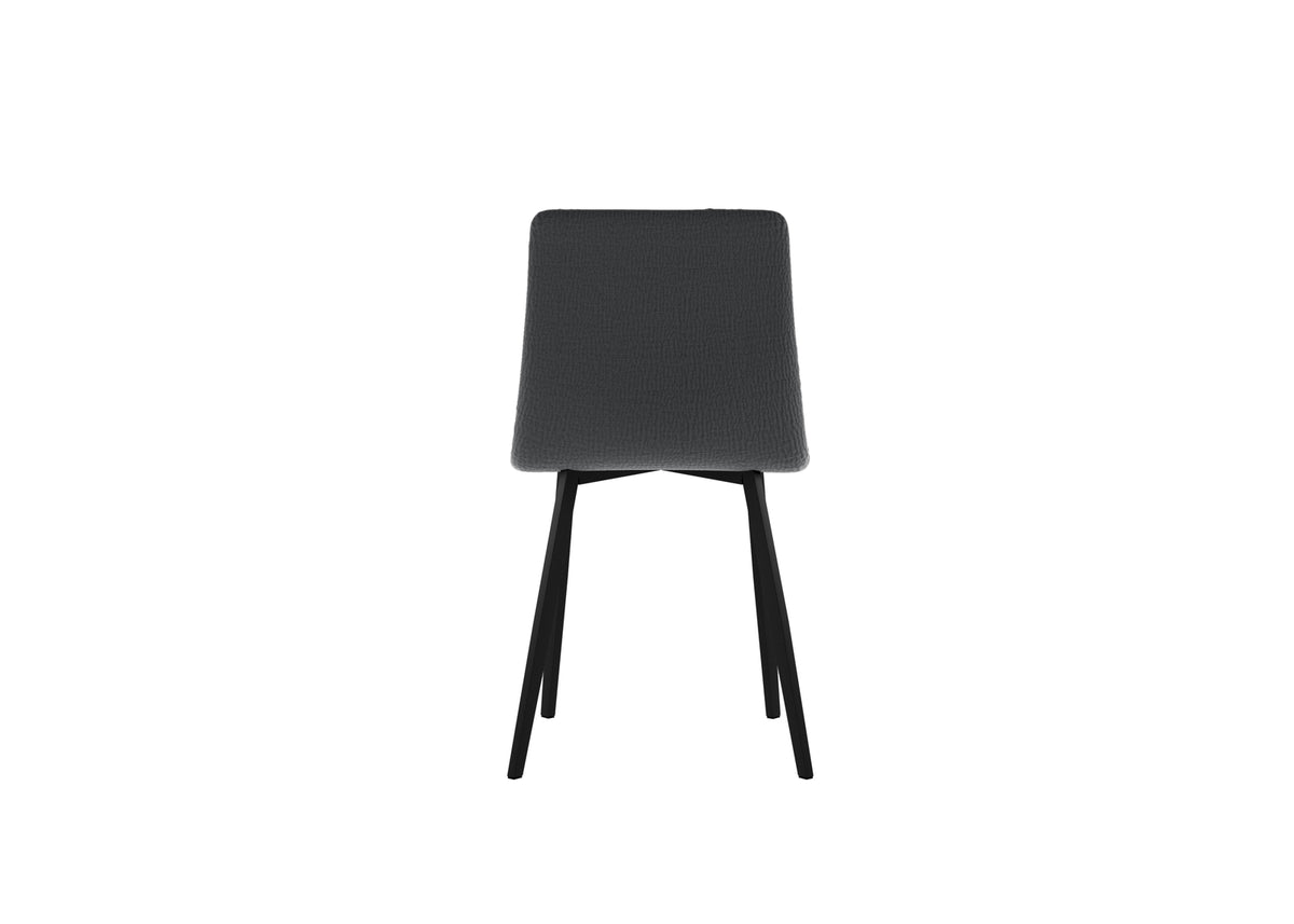 Set 4 sedie in tessuto easy-clean "Carlotta" con struttura in metallo verniciato nero