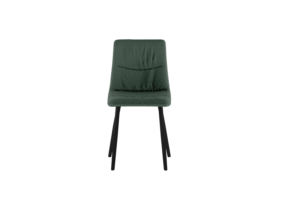 Set 4 sedie in tessuto easy-clean "Carlotta" con struttura in metallo verniciato nero