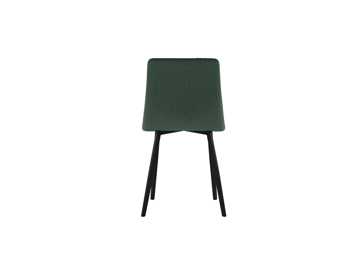 Set 4 sedie in tessuto easy-clean "Carlotta" con struttura in metallo verniciato nero