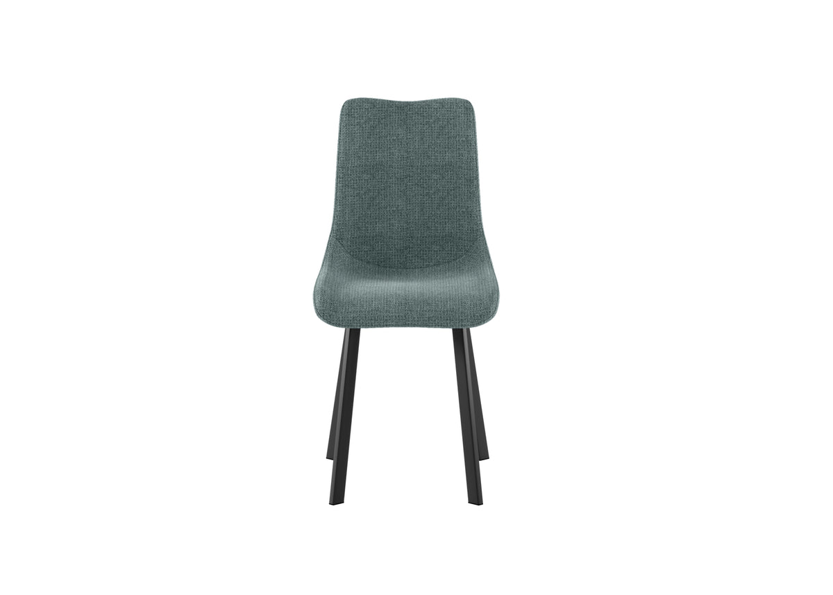 Set 4 sedie in tessuto imbottite "iris" con gambe in metallo verniciato