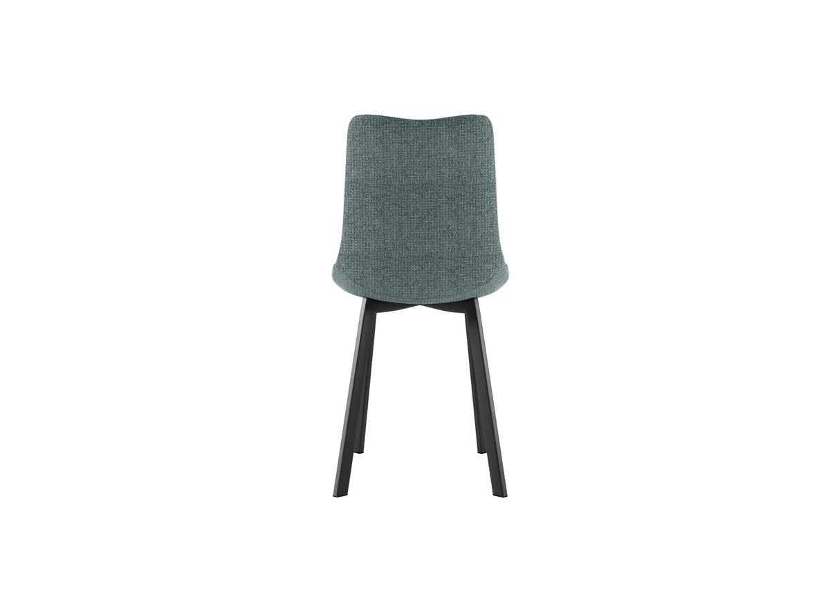 Set 4 sedie in tessuto imbottite "iris" con gambe in metallo verniciato