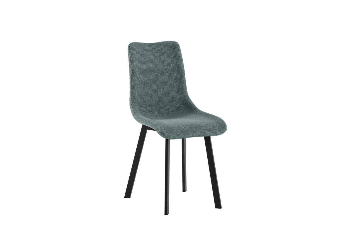 Set 4 sedie in tessuto imbottite "iris" con gambe in metallo verniciato
