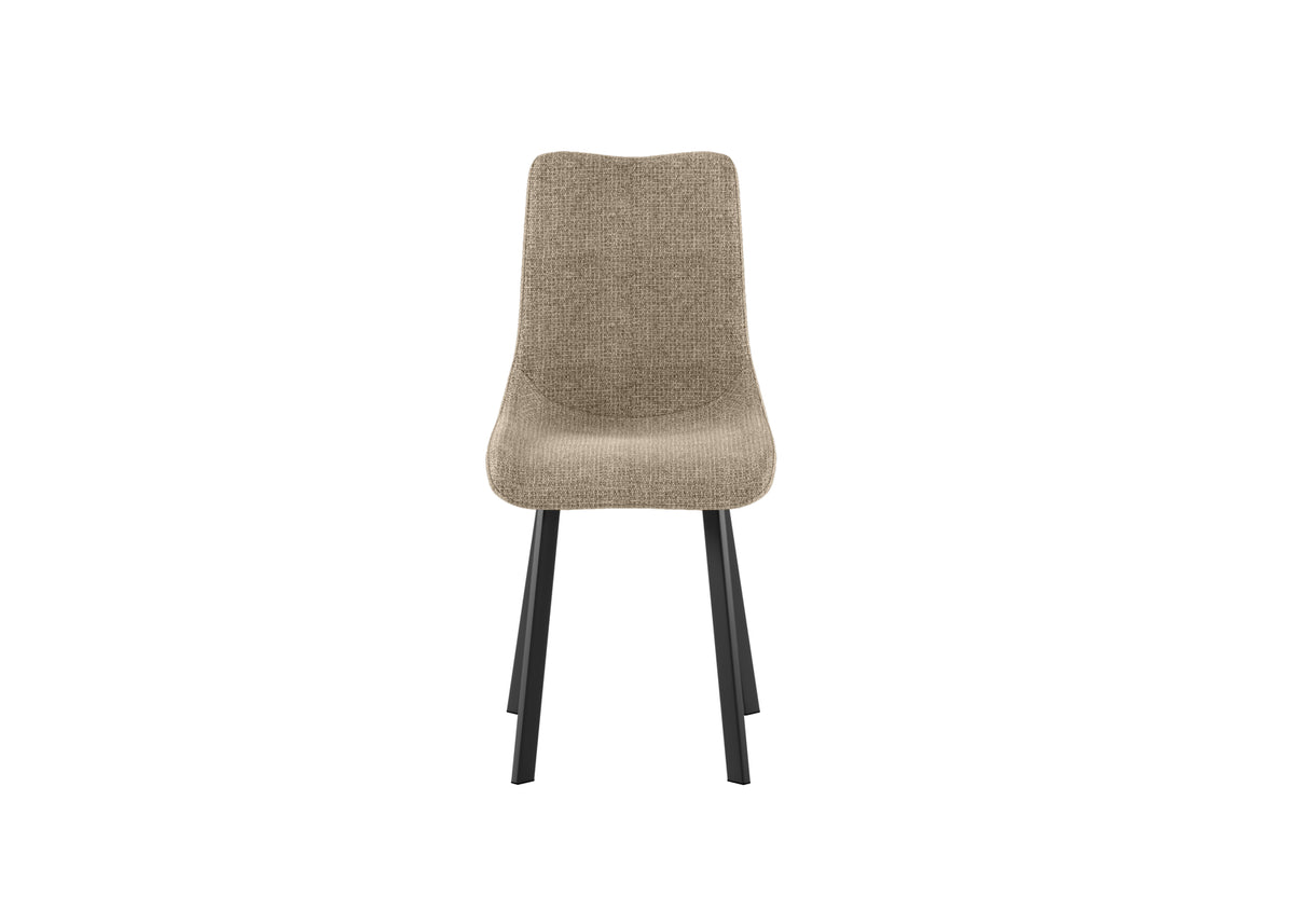 Set 4 sedie in tessuto imbottite "iris" con gambe in metallo verniciato