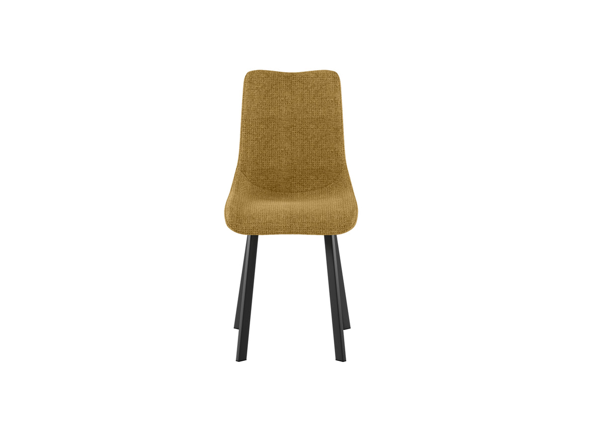 Set 4 sedie in tessuto imbottite "iris" con gambe in metallo verniciato