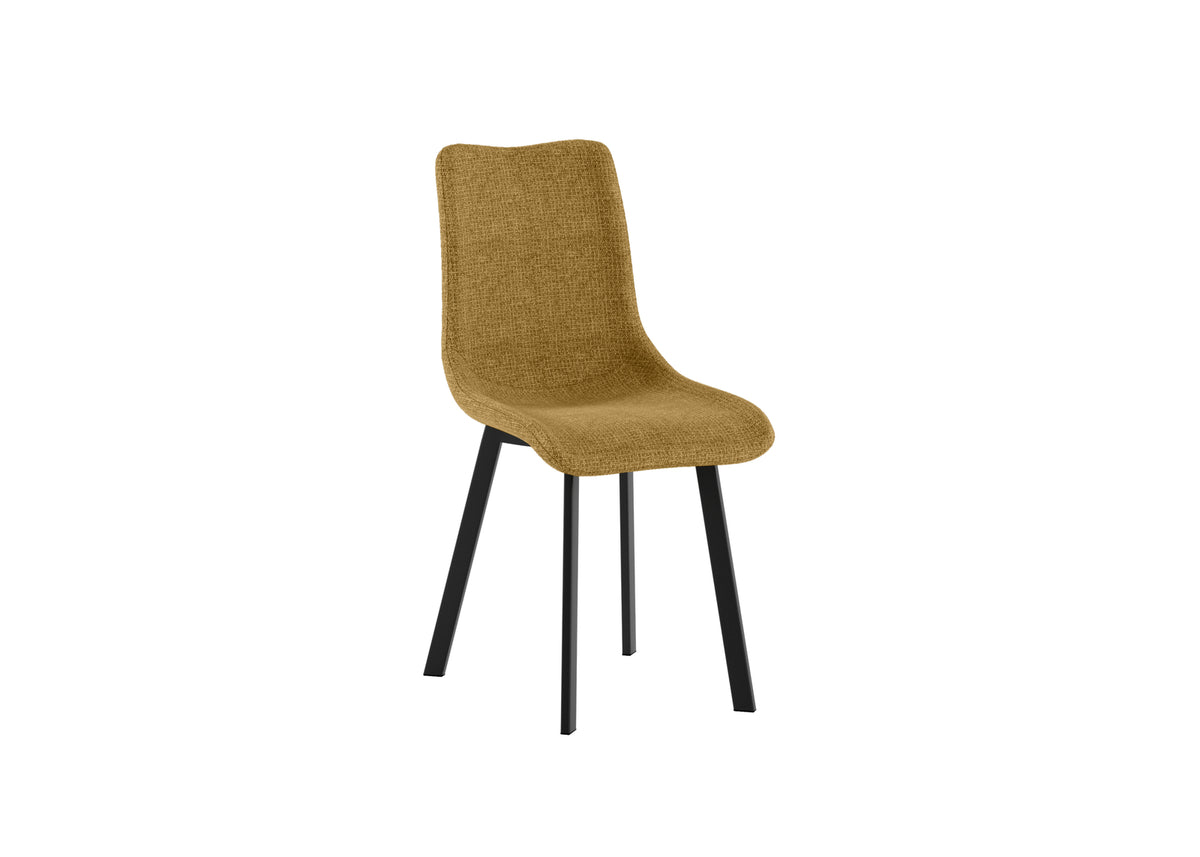 Set 4 sedie in tessuto imbottite "iris" con gambe in metallo verniciato