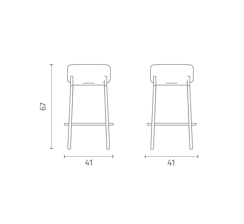 Set 2 sgabelli in tessuto imbottiti "Def" moderni con struttura in metallo