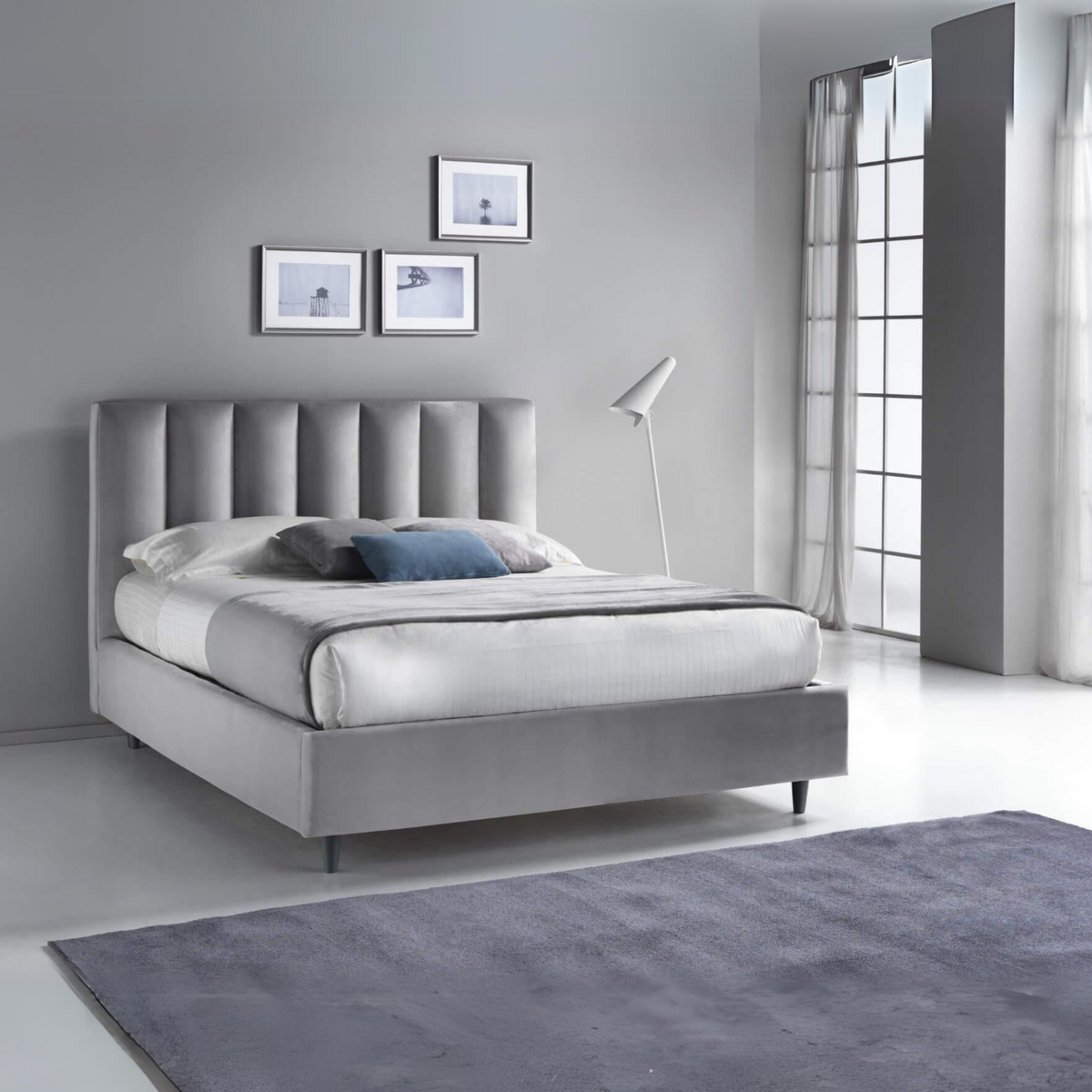 Letto contenitore "Parigi" in velluto