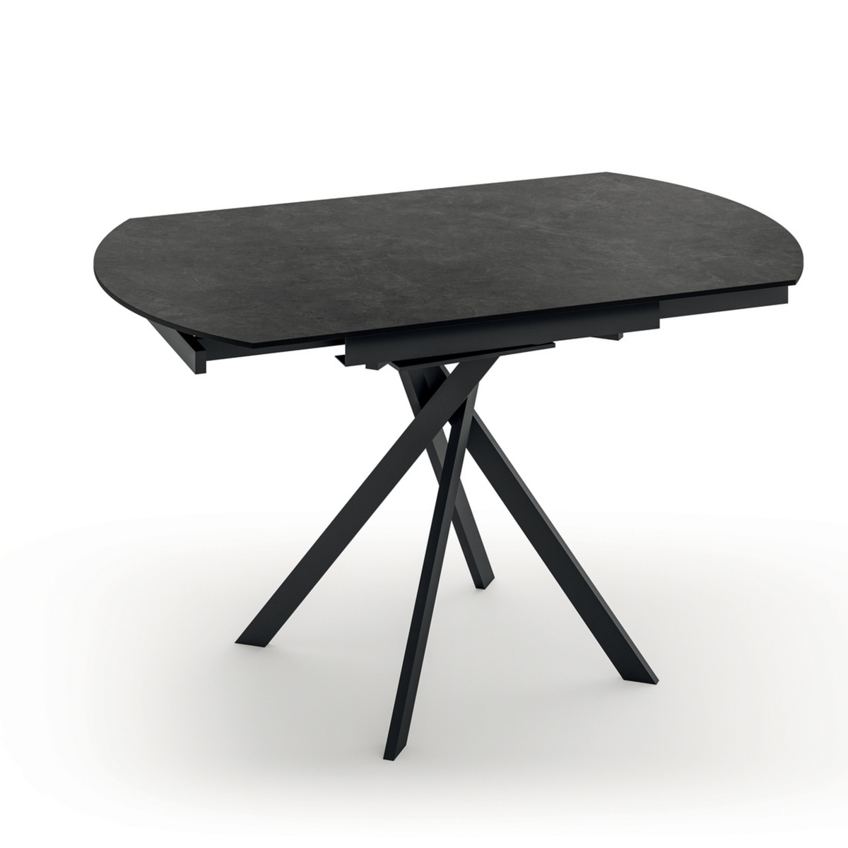 Tavolo allungabile "Start" piano in ceramica e truutura in metallo cm 80/120x120 76h