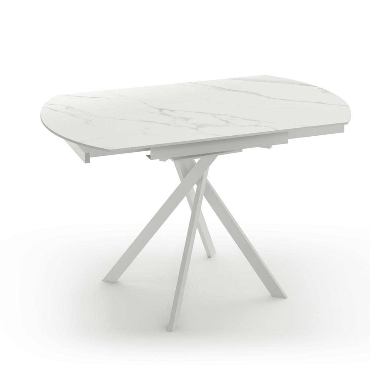 Tavolo allungabile "Start" piano in ceramica e truutura in metallo cm 80/120x120 76h