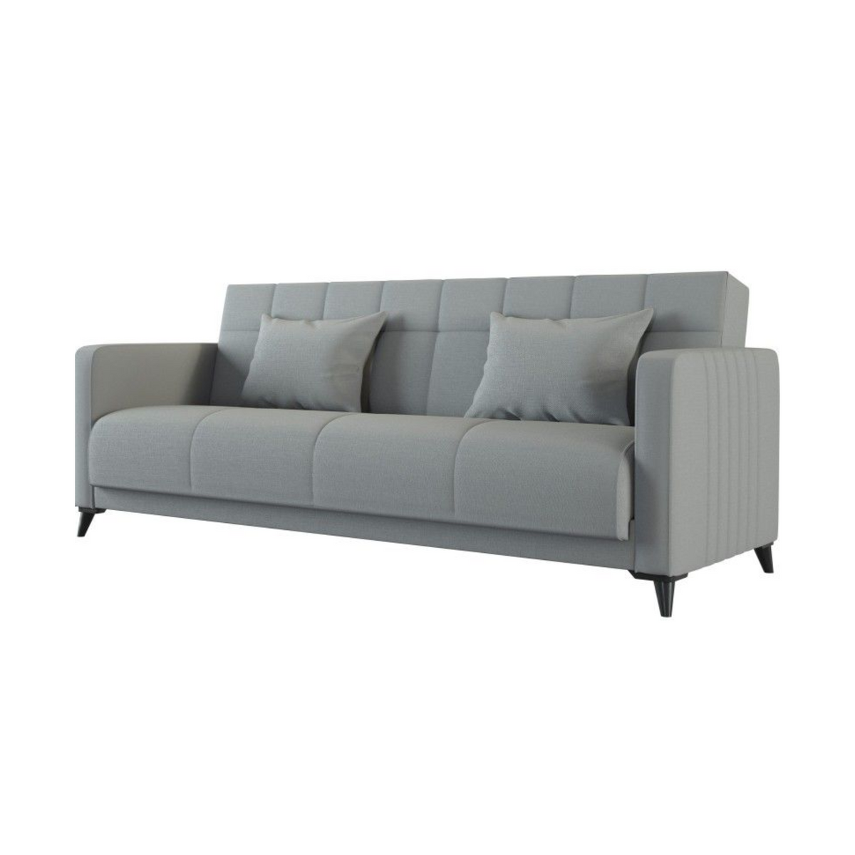 Divano letto 3 posti in tessuto Iris color Mostarda cm190x64x h90