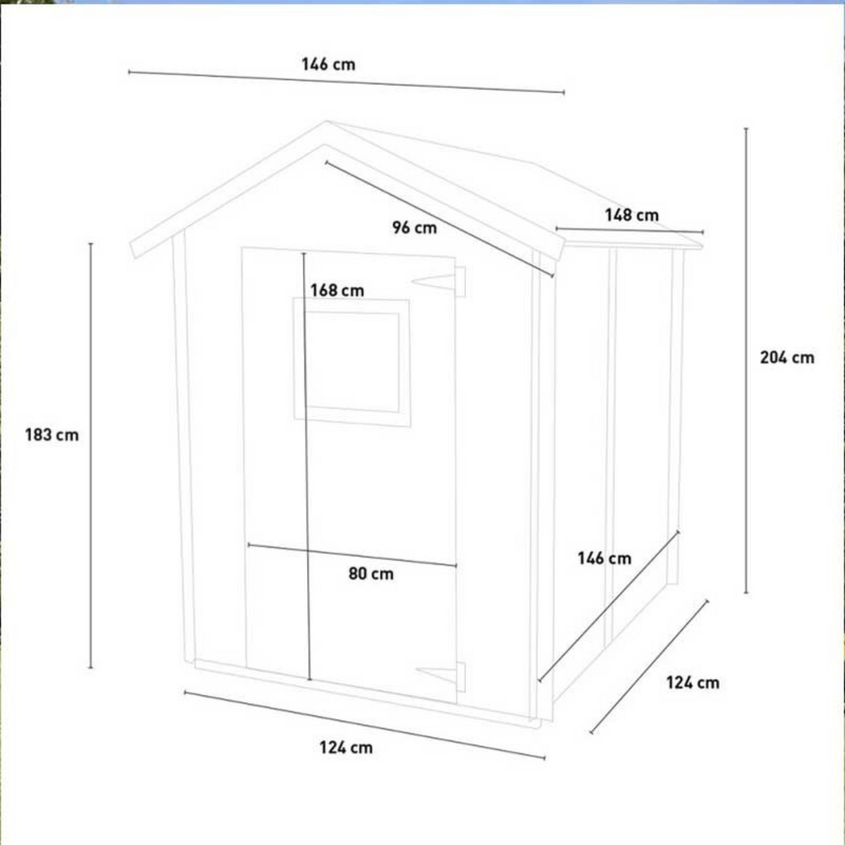 Casetta in legno da giardino prefabbricata "Hobby" cm 146x146 200h
