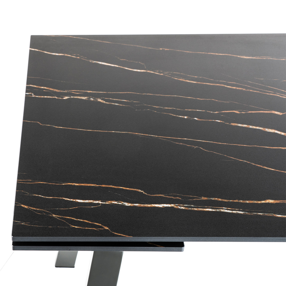Tavolo allungabile "Zante" piano in pietra effetto marmo cm 200x80 76h