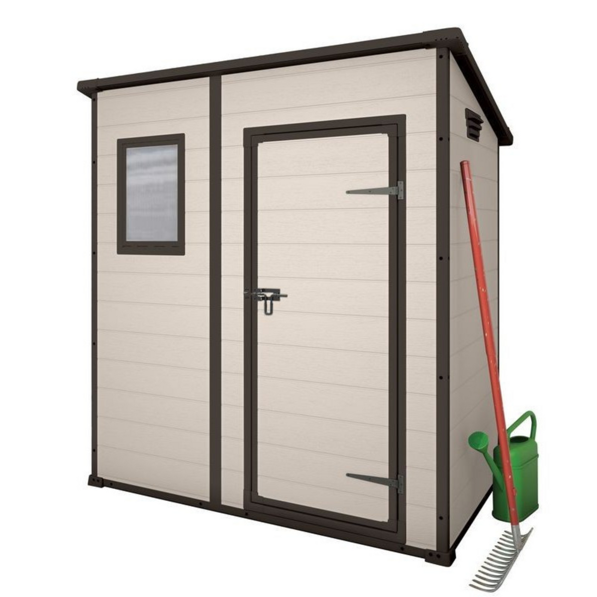 Casetta da giardino "Coffee" effetto legno beige con finestra frontale