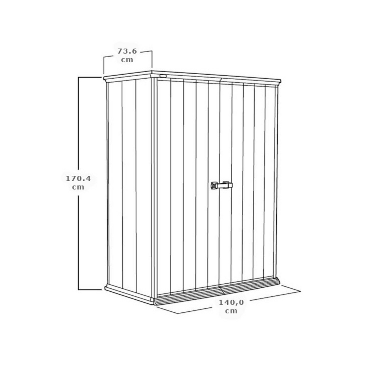 Armadio porta attrezzi da esterno "Compact" a 2 ripiani cm 140x73,6 170,4h