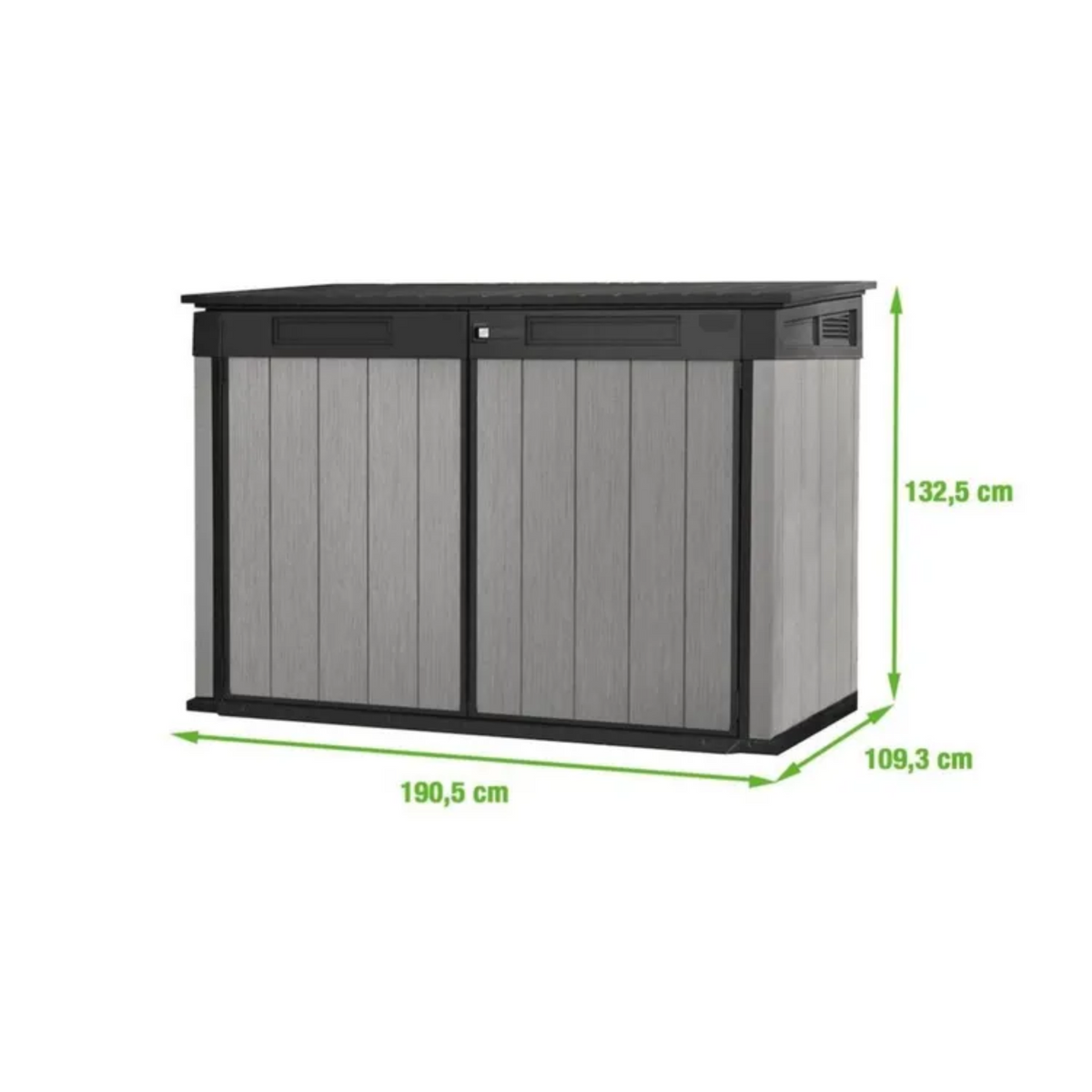 Baule da esterno multiuso "Box" in resina 2 ante cm 190,5x109,3 135,5h