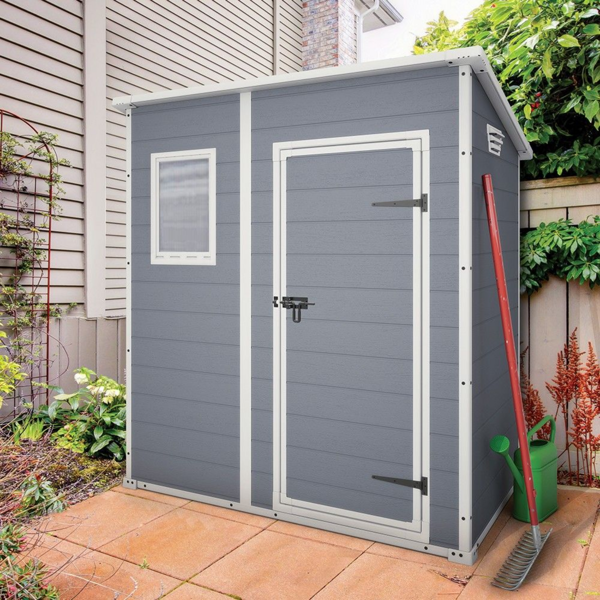 Casetta da giardino in resina "Pent" con finestra frontale cm 184x111 200h