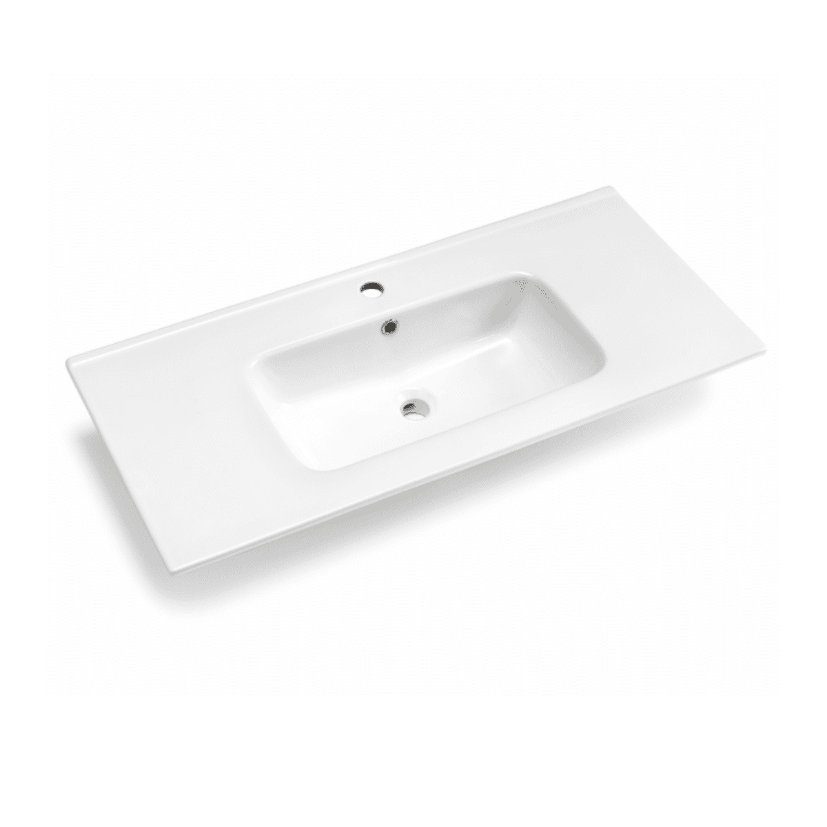 Mobile da bagno sospeso "Cuba" base 2 cassetti 80 cm con colonna specchio e lavabo TEK - MondoViro