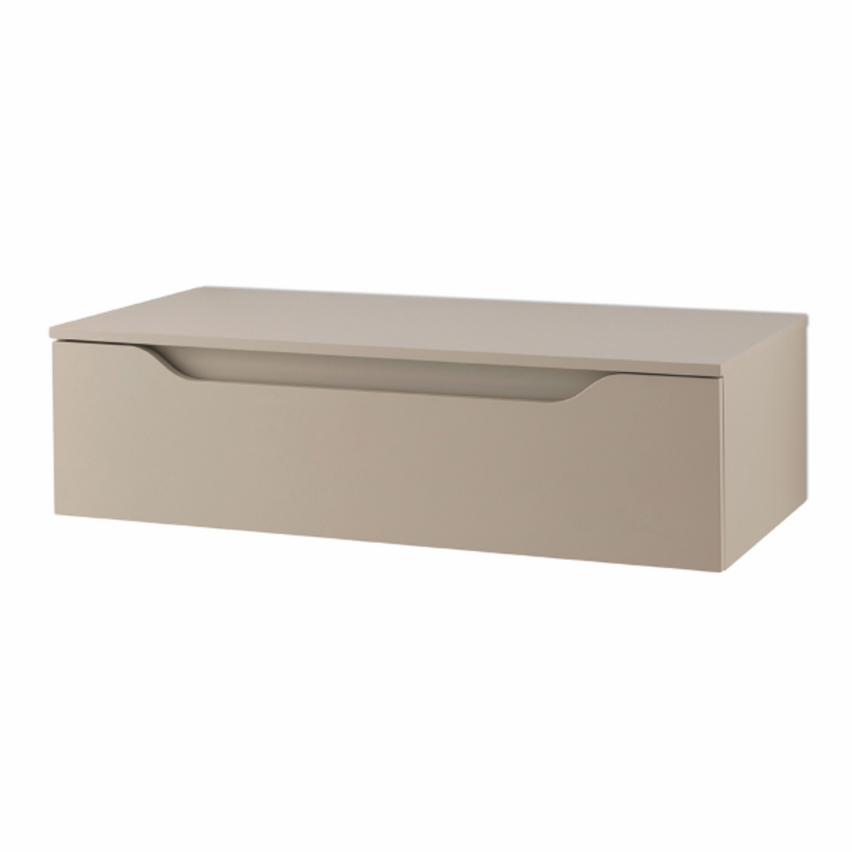 Mobile da bagno sospeso "Omar" 2 cassettoni e top con lavabo da appoggio e specchio LED