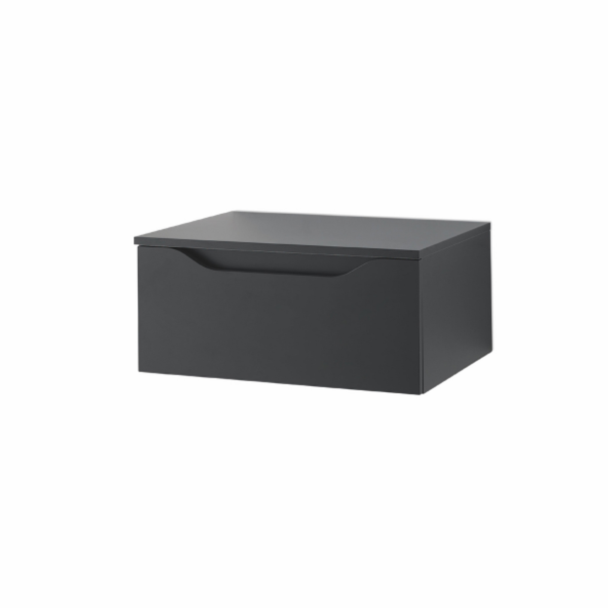 Mobile da bagno sospeso "Omar" 2 cassettoni e top con lavabo da appoggio e specchio LED