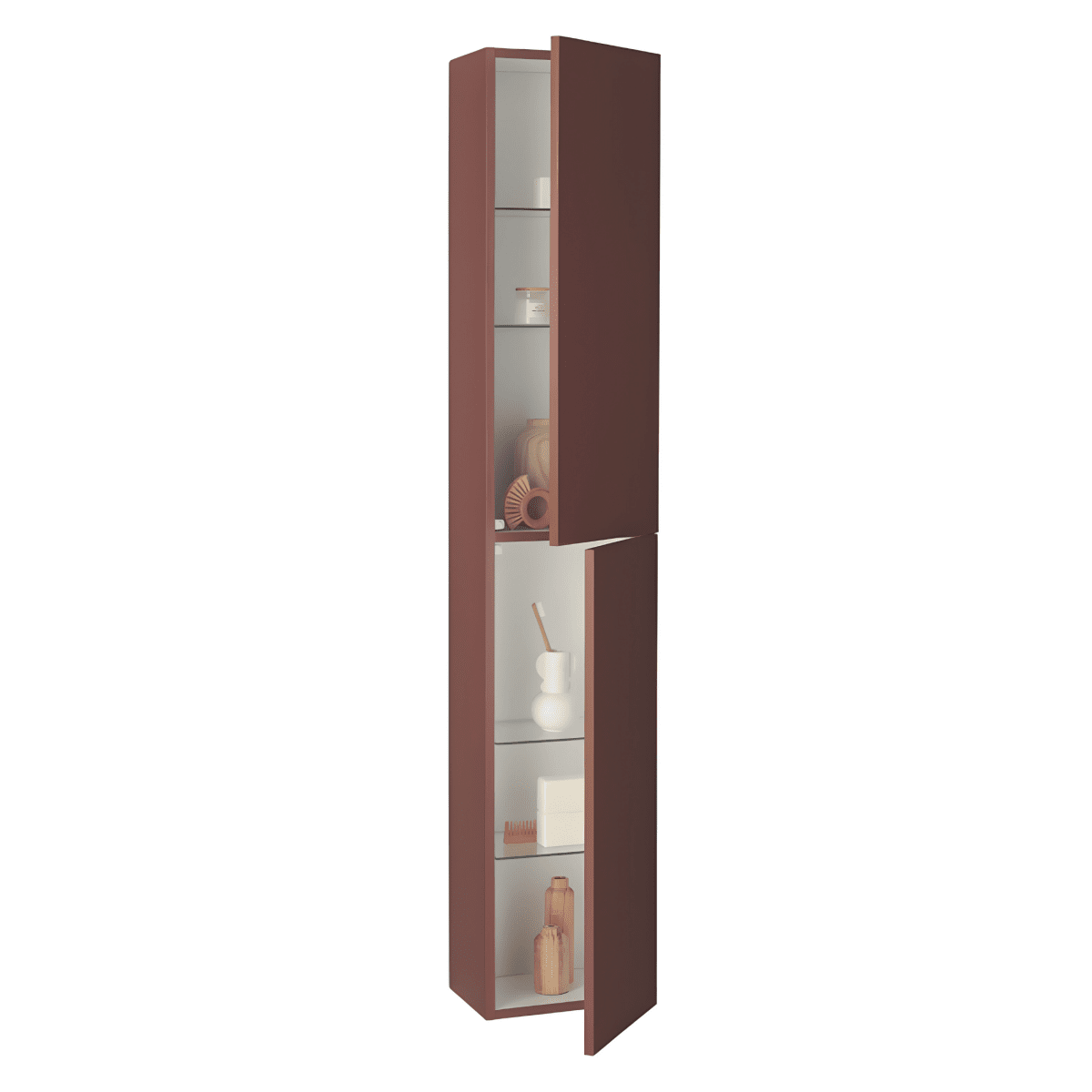 Mobile da bagno sospeso "Sheldon" moderno con doppio modulo top con lavabo - MondoViro