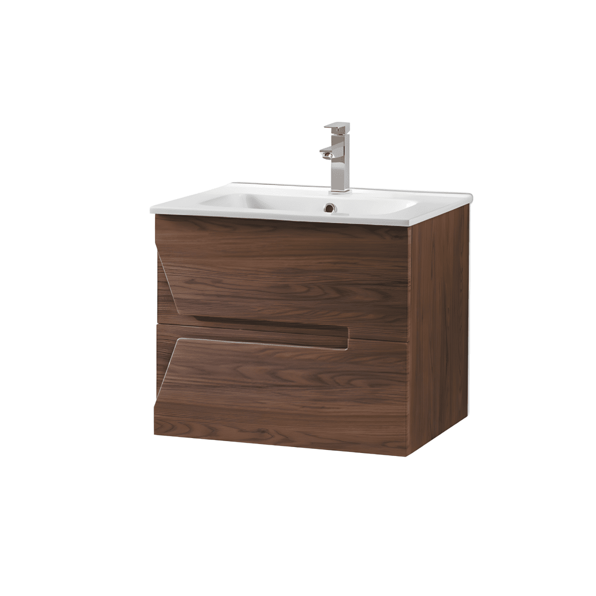 Mobile da bagno sospeso "Tamigi" 2 cassetti lavabo e specchio Led - MondoViro