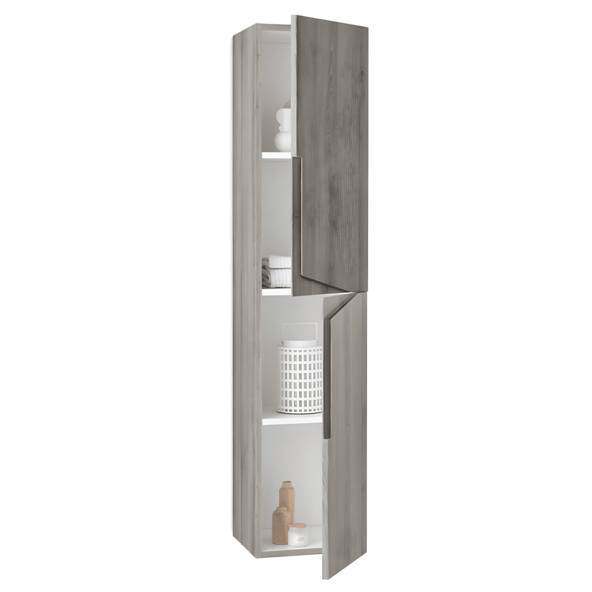 Mobile da bagno sospeso "Rivery" con 2 cassetti 2 ante specchio e lavabo - MondoViro