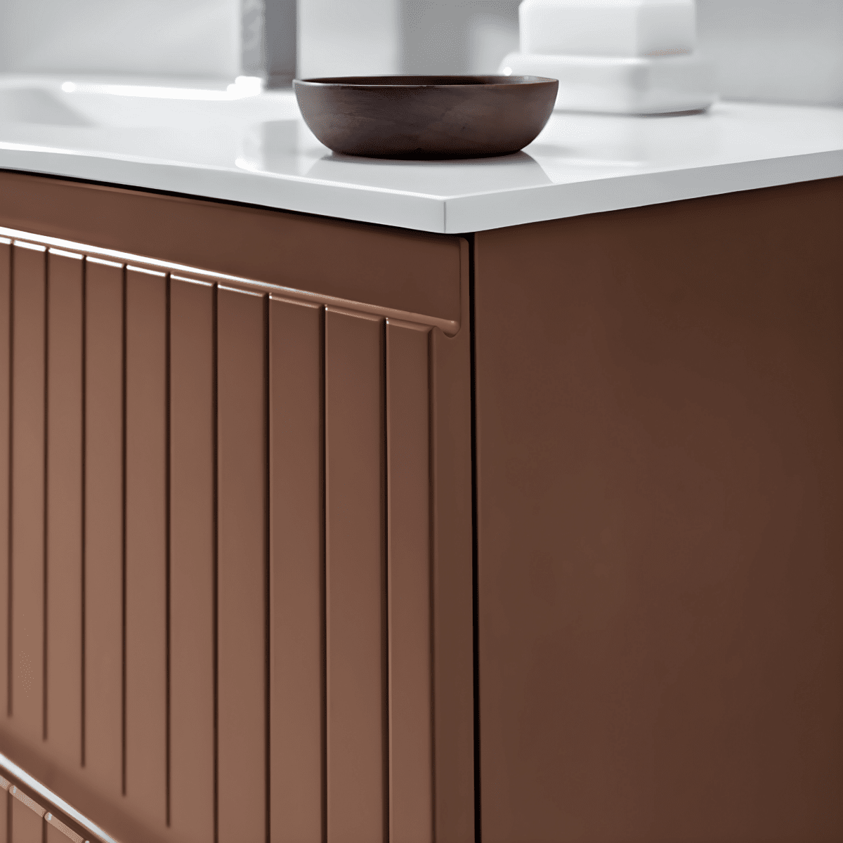 Mobile da bagno sospeso moderno "Planet120" con 2 cassetti lavabo e specchio Led - MondoViro