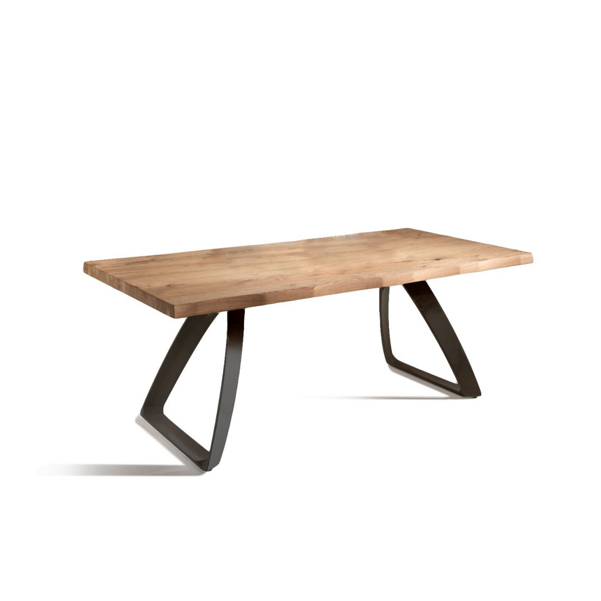 Tavolo fisso "Enzo" piano in legno e gambe in metallo cm 200x100 76h