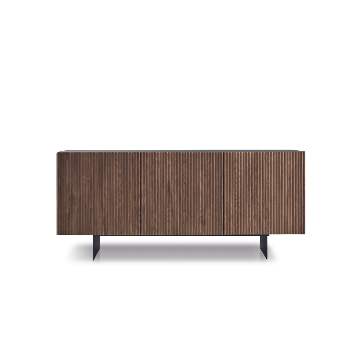 Madia moderna già assemblata "Marina" 3 ante in legno laccato con 2 piedini cm 180x50 80h