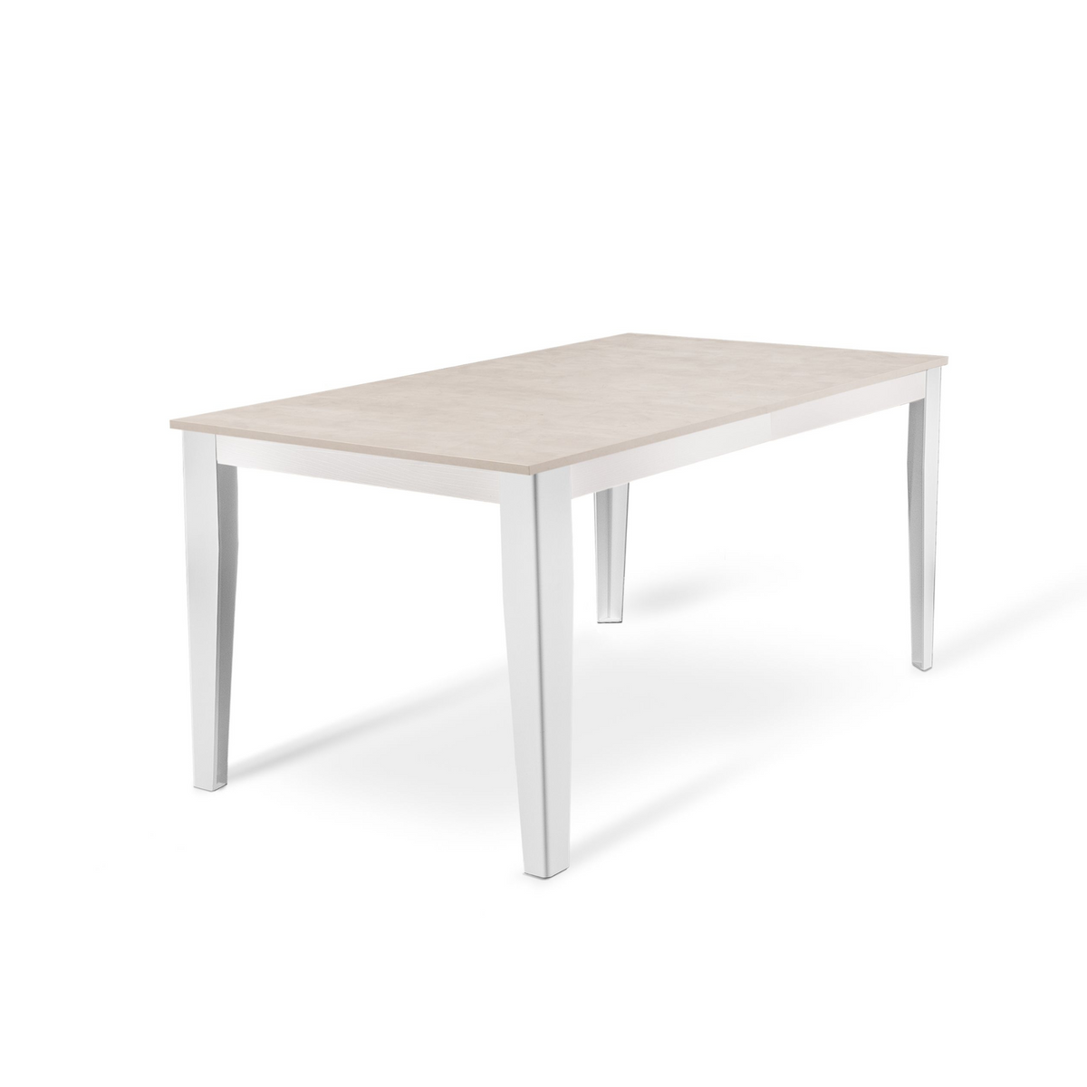 Tavolo allungabile "Blanche" piano melaminico gambe in metallo 14 posti cm 156/316x90 76h