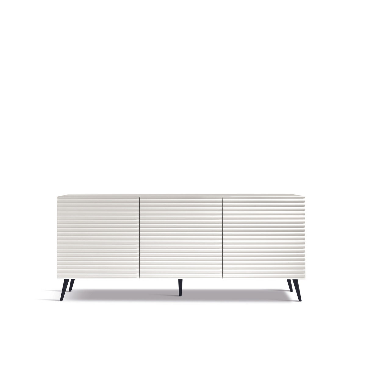 Madia moderna 3 ante già assemblata "Nadia" in legno laccato con 5 piedini cm 180x50 h80