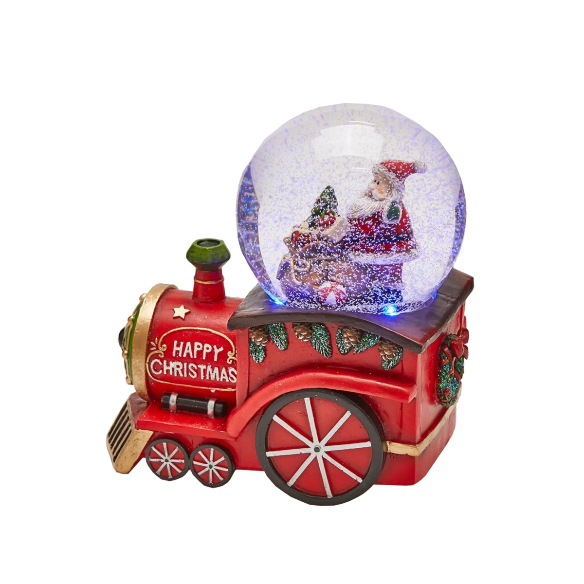 Globo di neve natalizio con Babbo Natale, decorazione in cristallo cm 22h - MondoViro