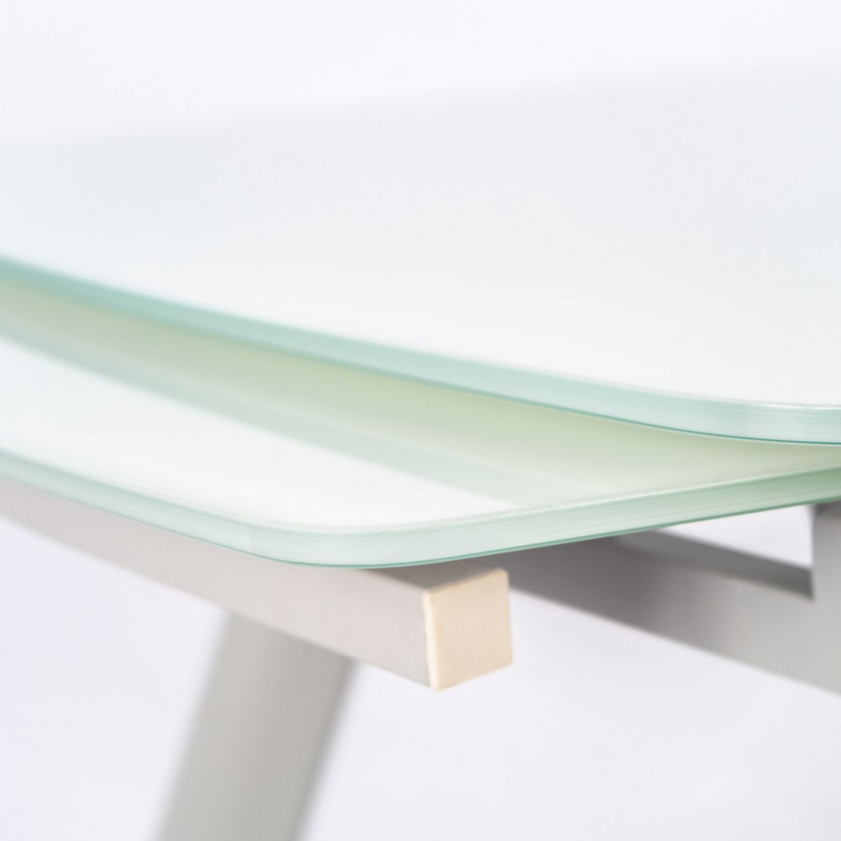 Tavolo allungabile in vetro temperato "Philo" extra white cm 140/210x90 76h
