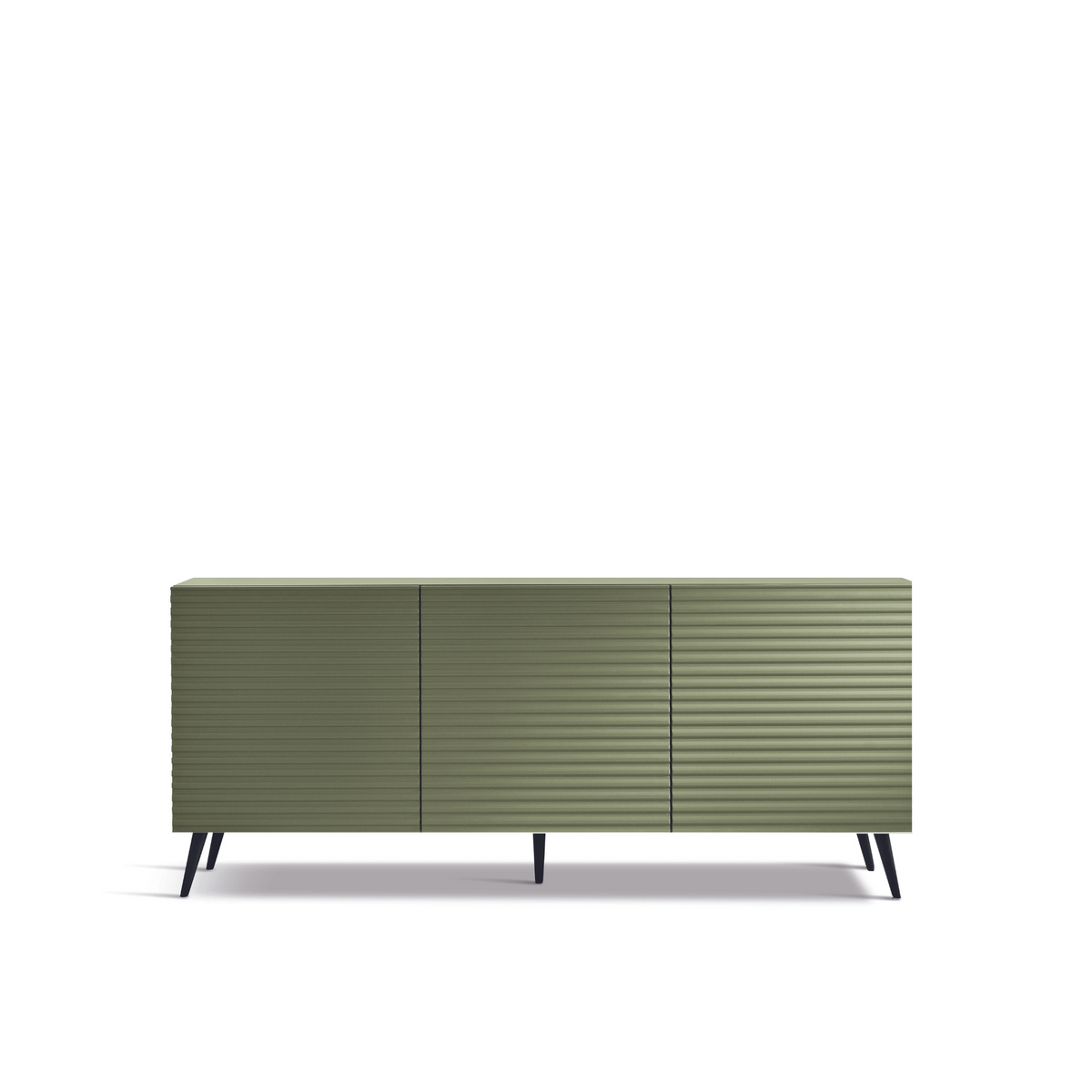 Madia moderna 3 ante già assemblata "Nadia" in legno laccato con 5 piedini cm 180x50 h80