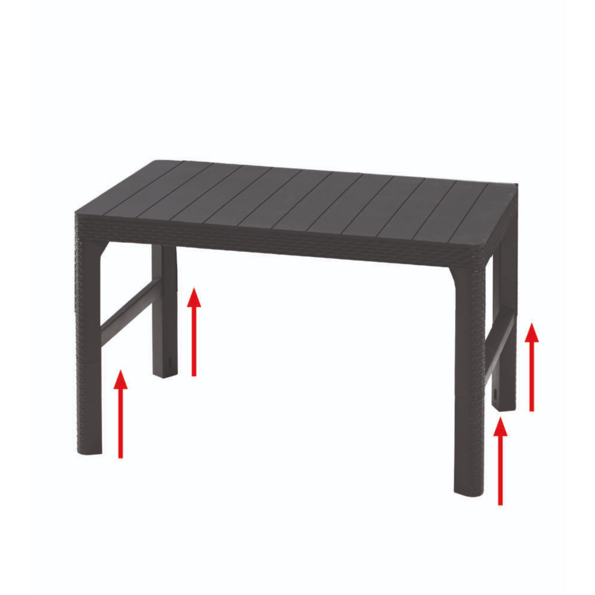 Set salottino in resina da giardino "Carolina" con tavolino allungabile